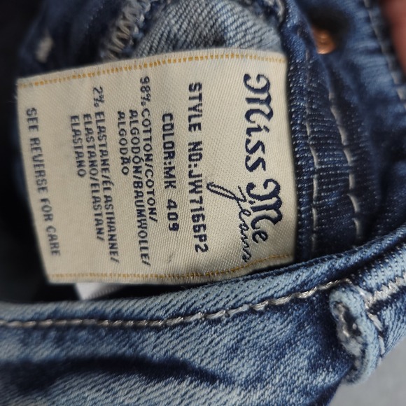 Miss Me Jeans Women's 26 Signature Cuffed Capris Low Rise Embelished‎ - Picture 5 of 11